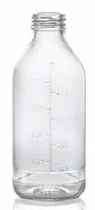 1000 ml plasmafles, helder, type 1 geblazen glas