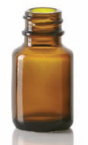 10/15 ml diagnosefles, amber, type 1 geblazen glas