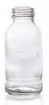2000 ml plasmafles, helder, type 1 geblazen glas